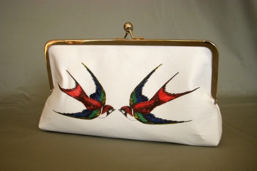 Colored Swallow Tattoo clutch by cheaptherapy 40 US